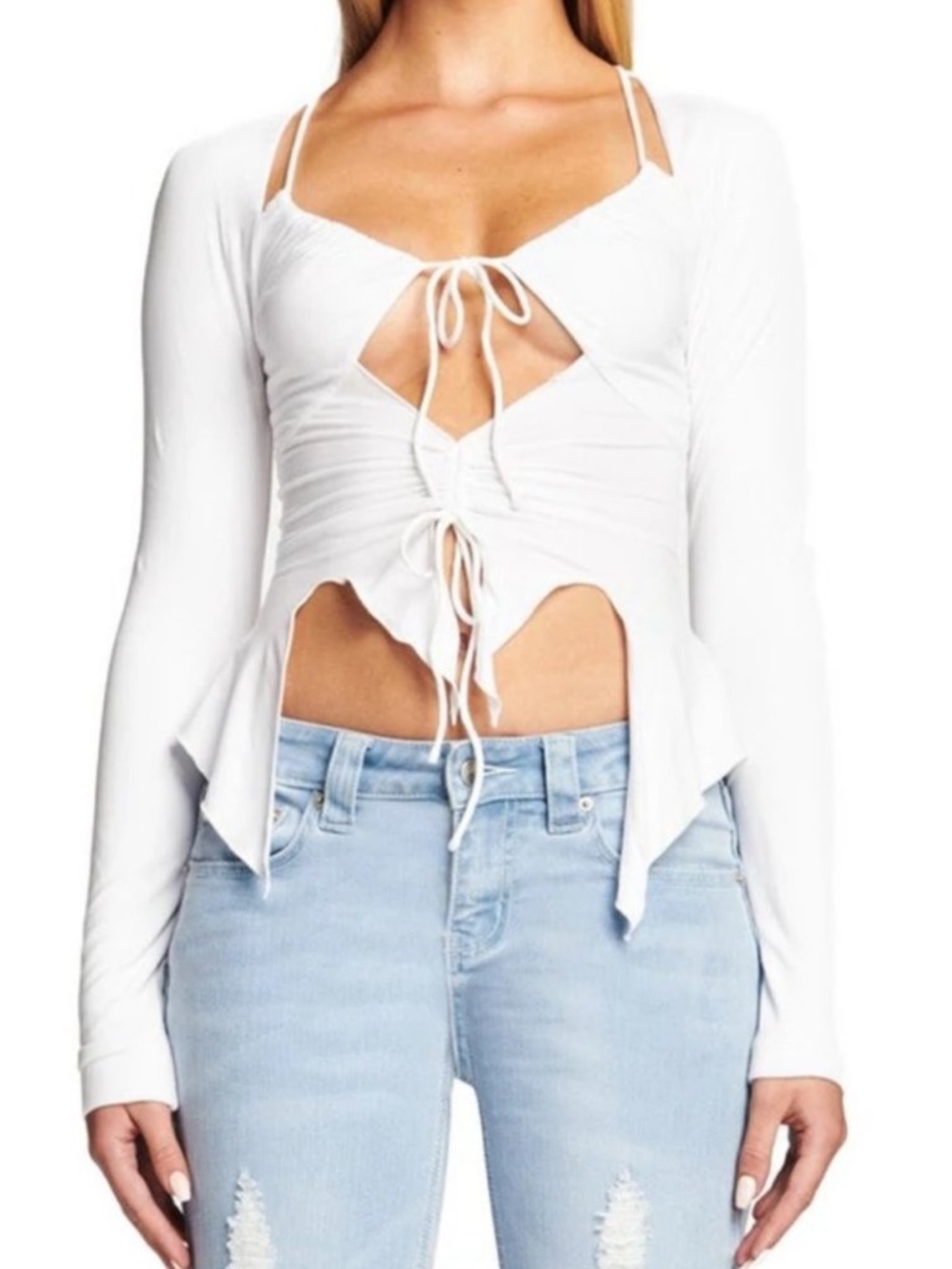 I.AM.GIA White Svana Long Sleeve Top